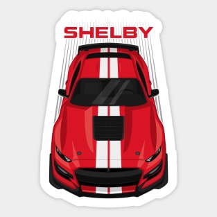 Ford Mustang Shelby GT500 2020-2021 - Race Red - White Stripes Sticker